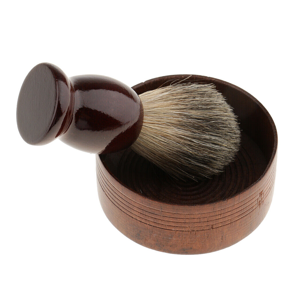 Men's Shaving Brush With Shave Mug Bowl Barber Beard  cup kit