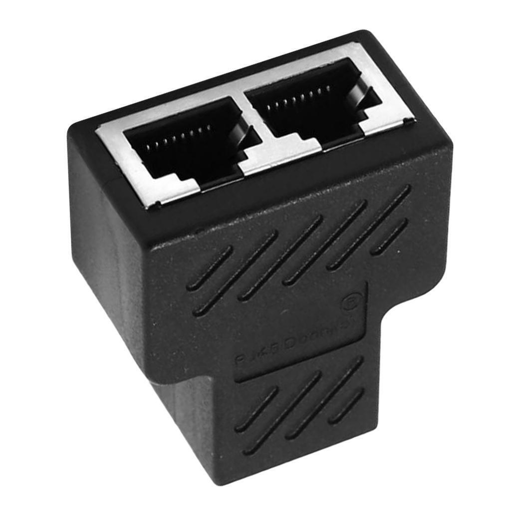 1 Male To 2 Ways  LAN Ethernet Cable Female Splitter Connector Adapter