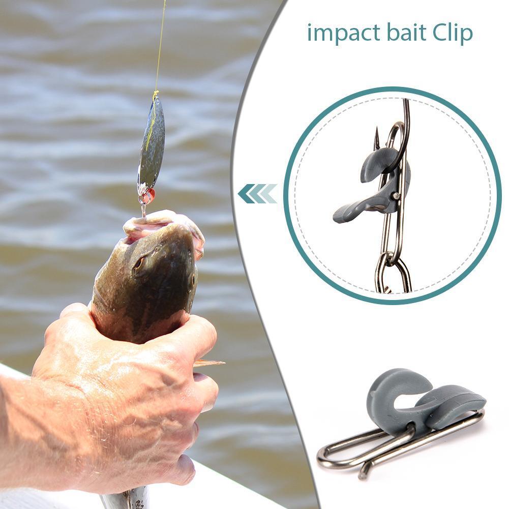 10pcs Stainless Steel Impact Bait Clip Fishing Hook Decoupling Accessories