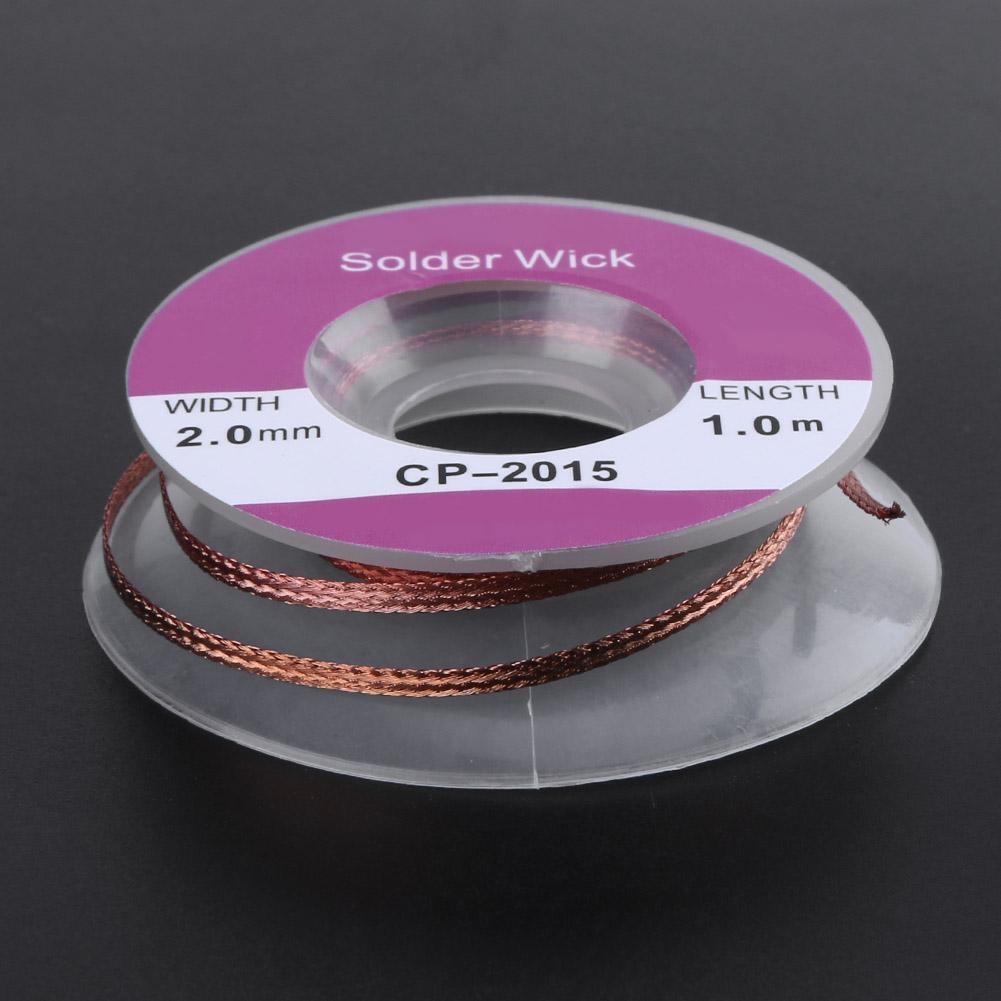 5pcs 1m 2.0mm Desoldering Braid Solder Remover Sucker Flux Wick Cable