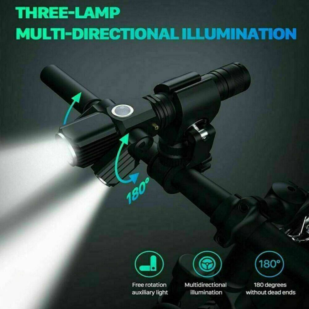 With Rack Flashlight MTB Bicycle Front Lamp Bike Lights LED Torch Rear Lights