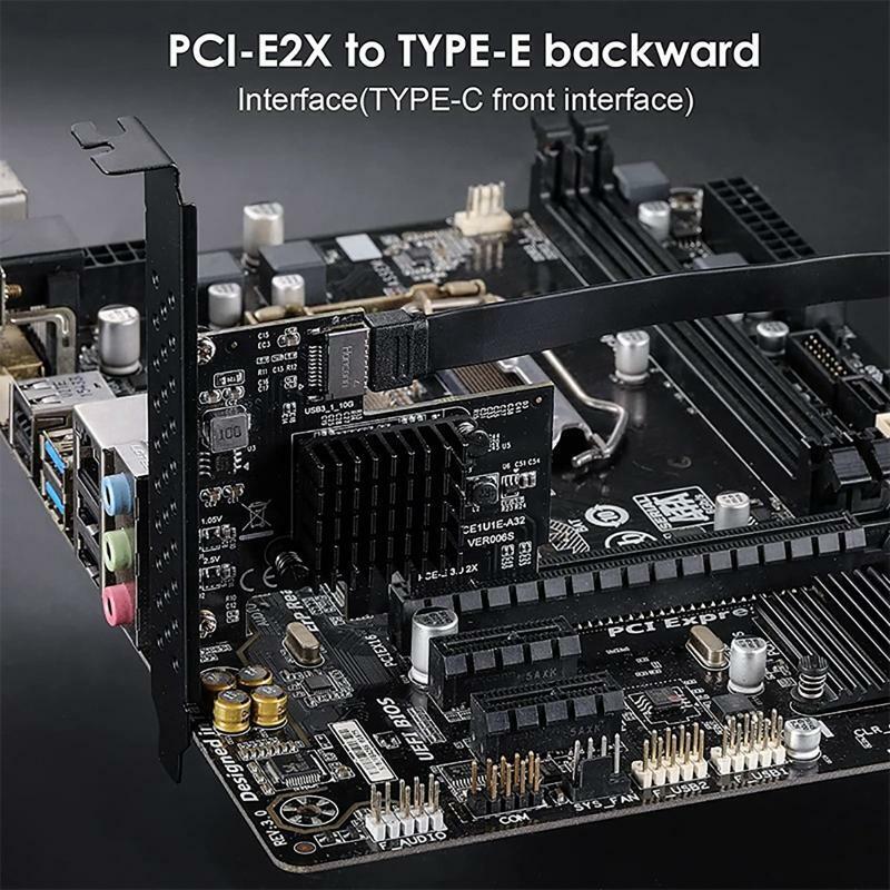 USB3.1 to Type E PCI-E X2 Expansion Adapter ASMedia ASM3142 10G PCE1U1E-A31 Chip