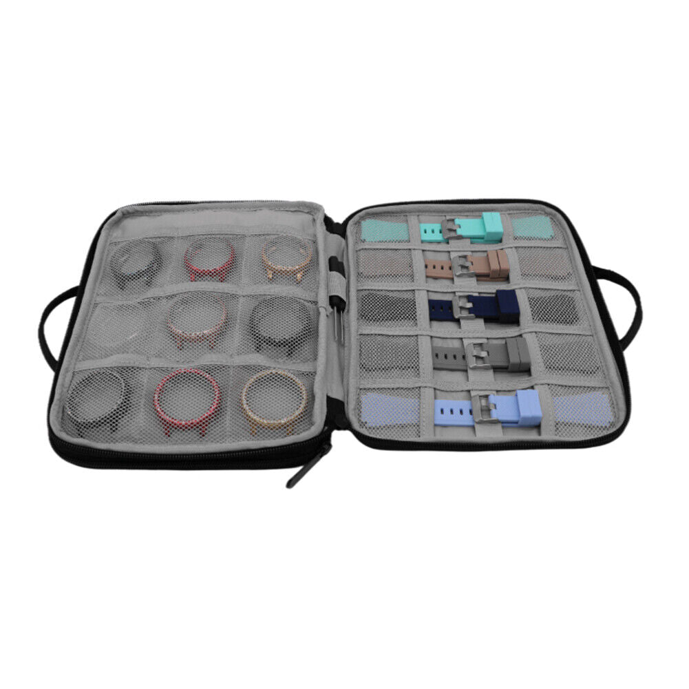 Portable Watch Strap Storage Bag Organizer Watchband Holder Box (Gray)