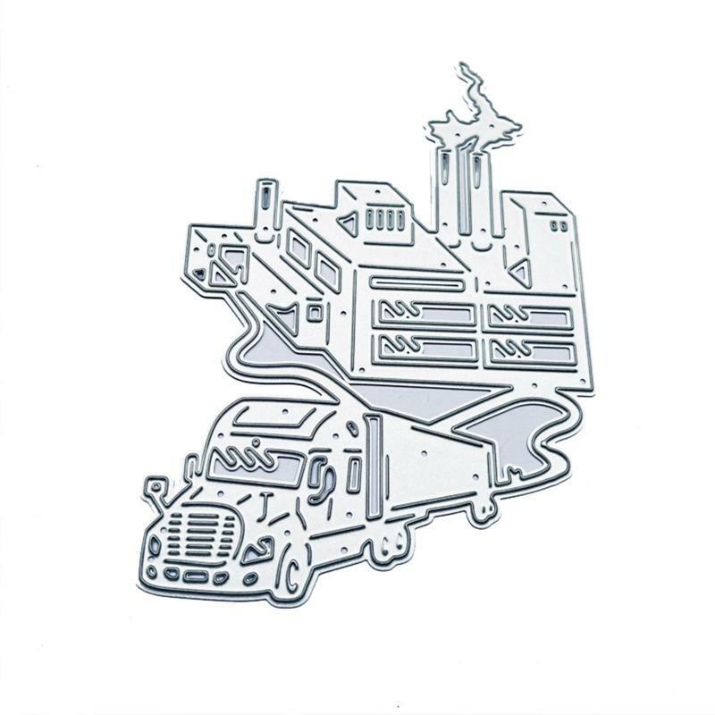 Factory and Trucks Metal Cutting Dies Embossing Stencil DIY Scrapbook Template
