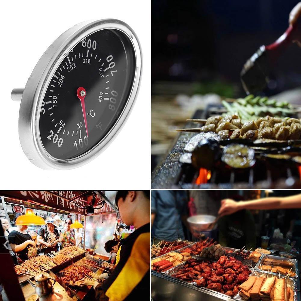 Oval Stainless Steel BBQ Grill Meat Thermometer Dial Temperature Gauge