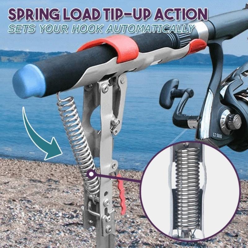 Stainless Steel Auto Tip-Up Lazy Smart Fish Rack Spinning Reels Shore Fishing