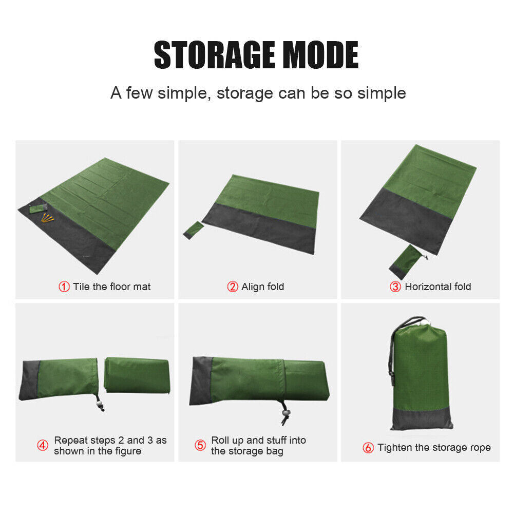 Waterproof Camping Mat Outdoor Beach Blanket Picnic Ground Mat (Army Green)