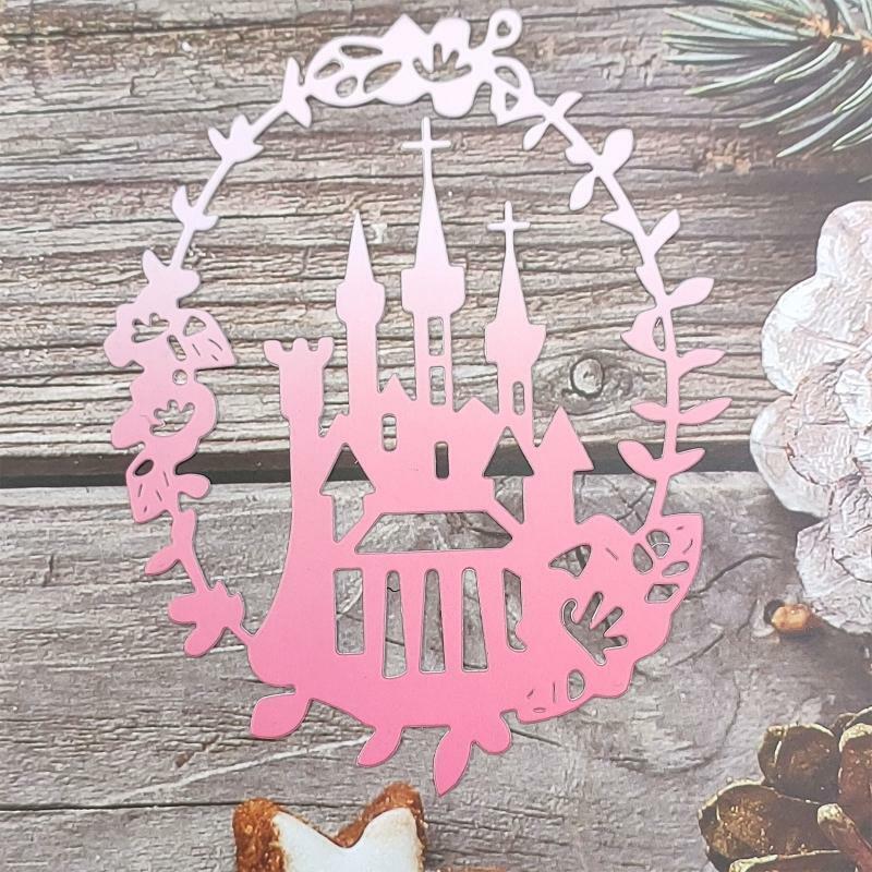 Fairy Tale Castle Wreath Metal Cutting Dies Stencil DIY Scrapbooking Template