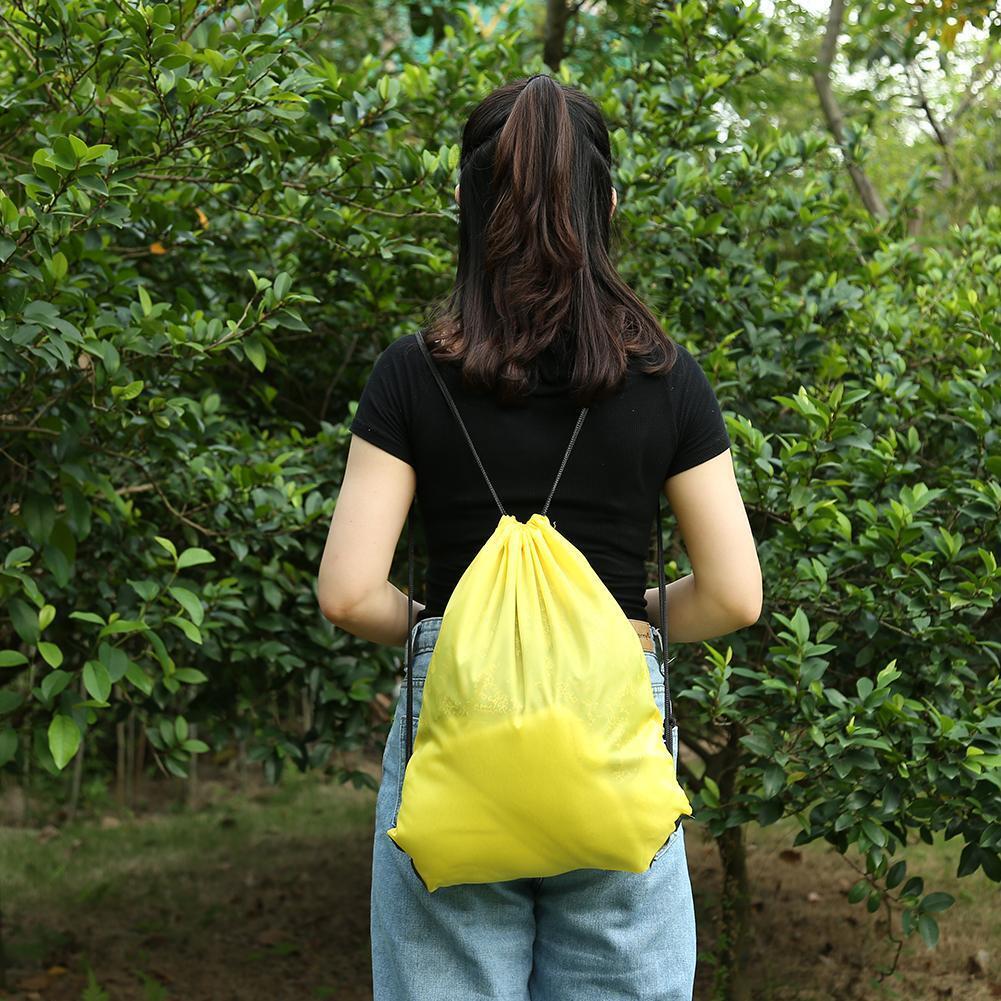 Outdoor Sports Waterproof Drawstring Backpacks Storage Knapsack (Yellow)