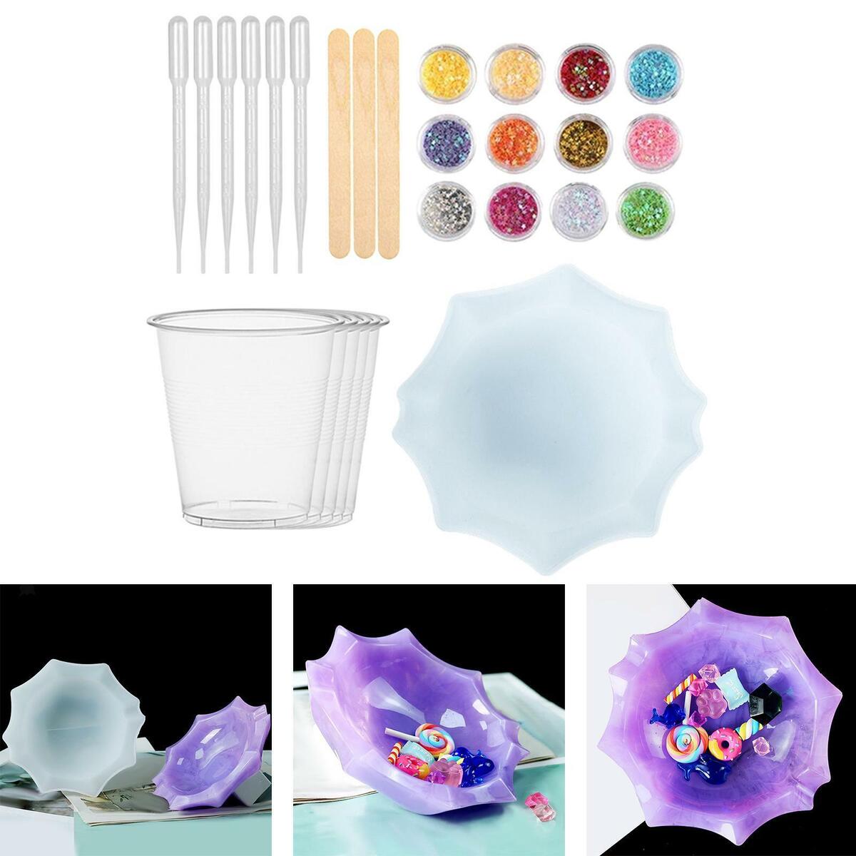 Silicone DIY Tray Mold Kits Home Decoration Dish Jewelry Making Molds Moulds