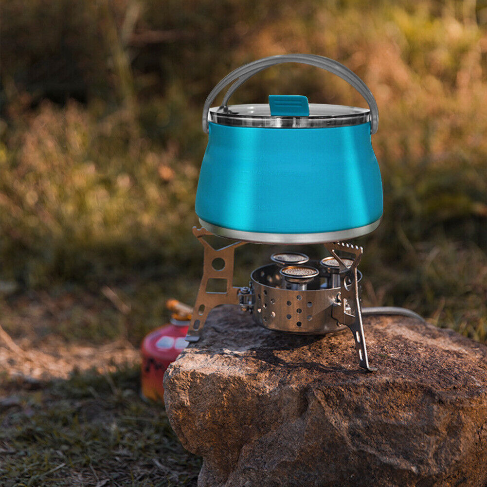 Silicone Folding Kettle Portable Tea Cooker Mini Boiling Water Pot (Blue)