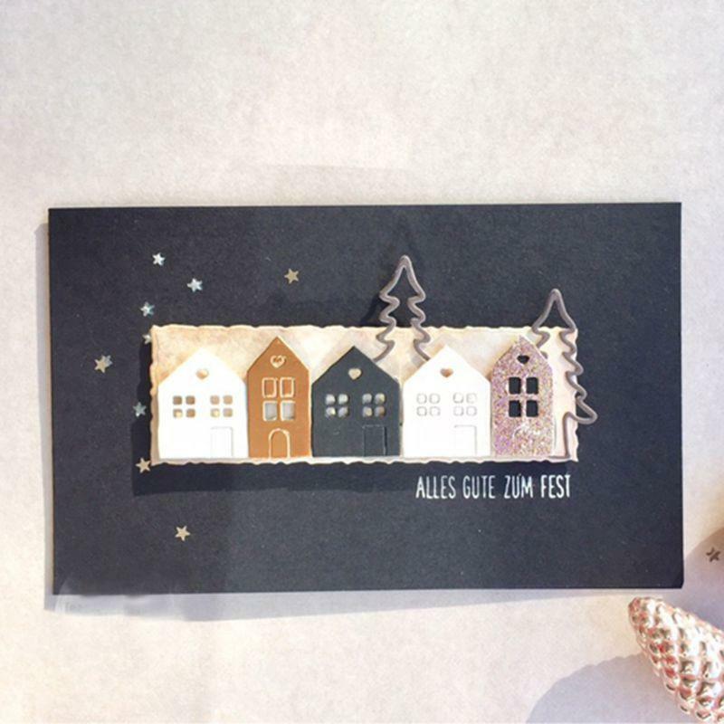 Houses Metal Cutting Dies Stencil Scrapbooking DIY Album Paper Card Embossing