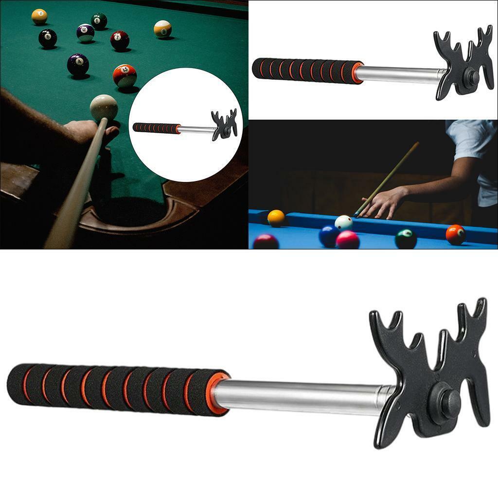 Billiards Pool Cue Stick with Removable Plastic Bridge Head Accessory