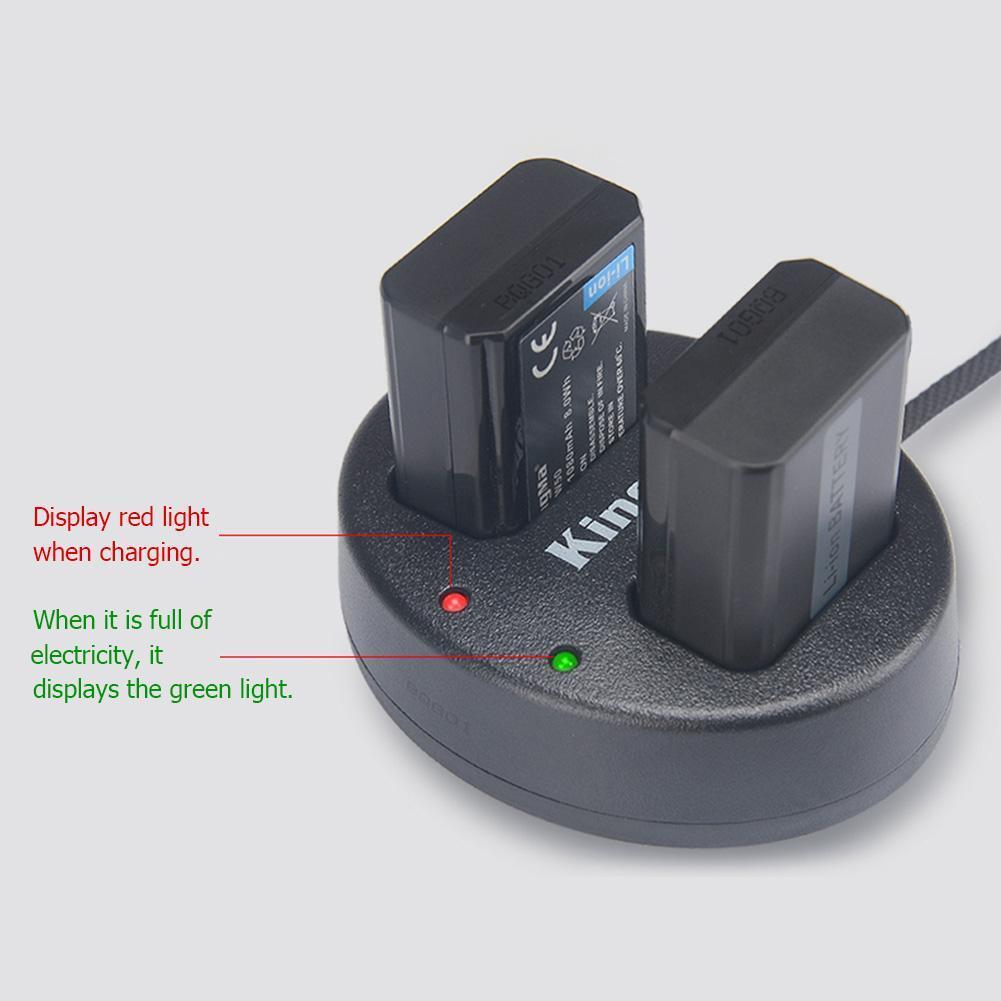 KingMa NP-FW50 Dual Slot Micro USB Battery Charger for Sony A7 A7R2 A7M2
