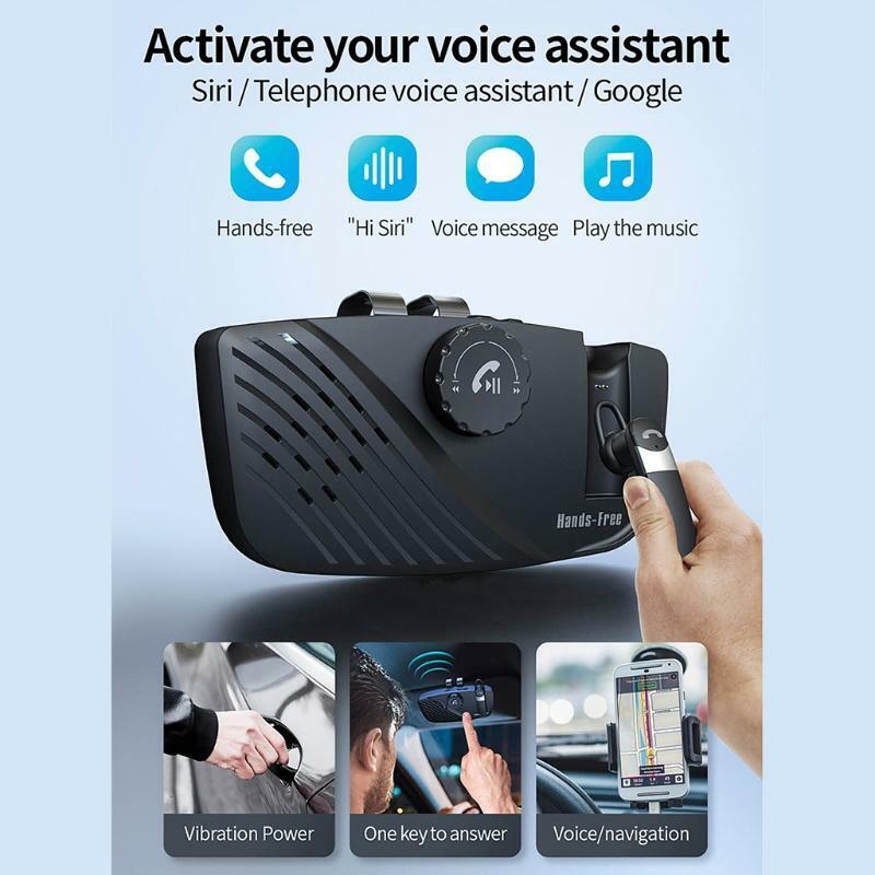 Wireless Car Kit for Handsfree Talking Answering the Phone by One Key Black