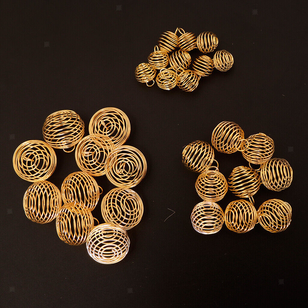 Spiral Bead Cages Bulk Pendant Charms 15mm 25mm 30mm for Jewelry