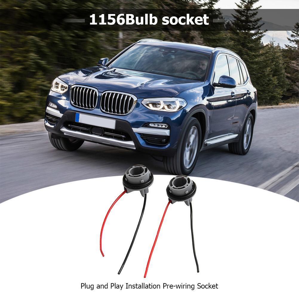 2pcs Car 1156 Bulb Holder Socket Adapter LED Side Light Wiring Connector