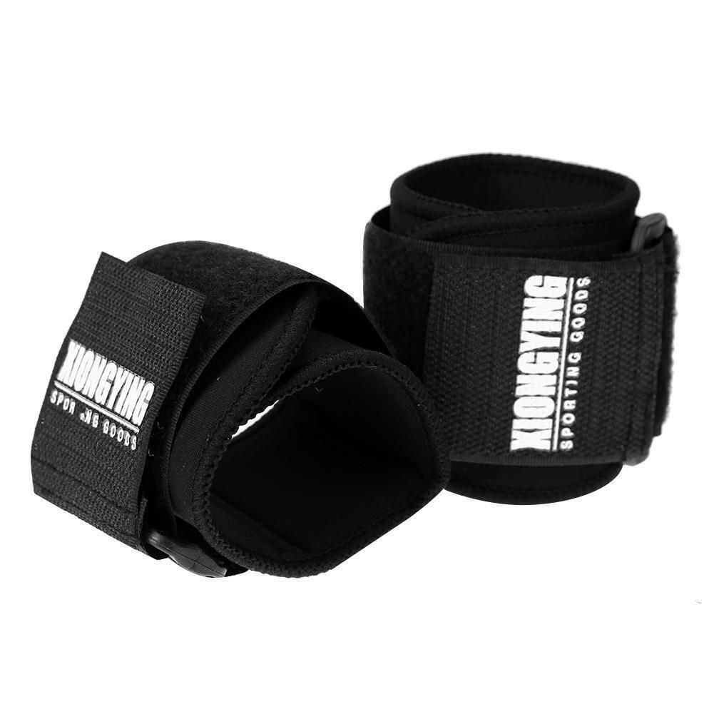 1Pair Adjustable Cotton Wrist Support Bandage Wraps Gym Wristbands(Black)