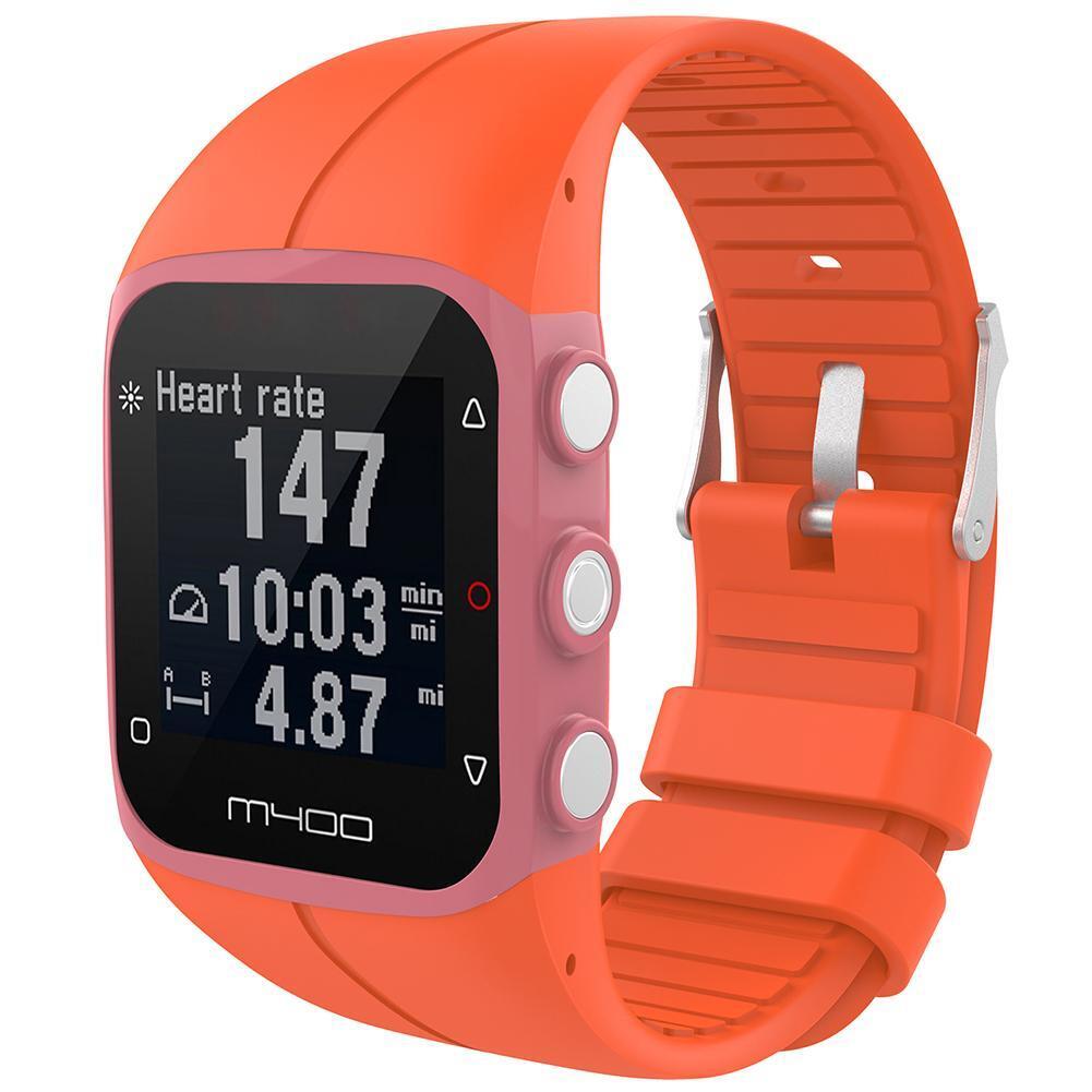 Silicone Watch Band Bracelet Strap for Polar M400 M430 Watch(Orange Red L)