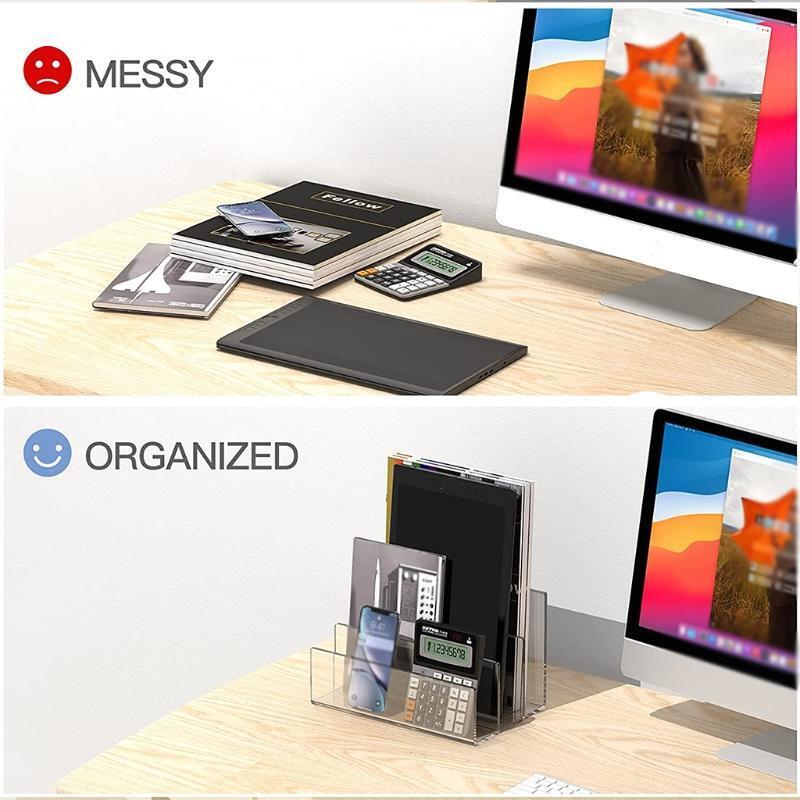 1 Pc Stylish Clear Acrylic File Organizer Documents/Letter/Books Storage Holderr