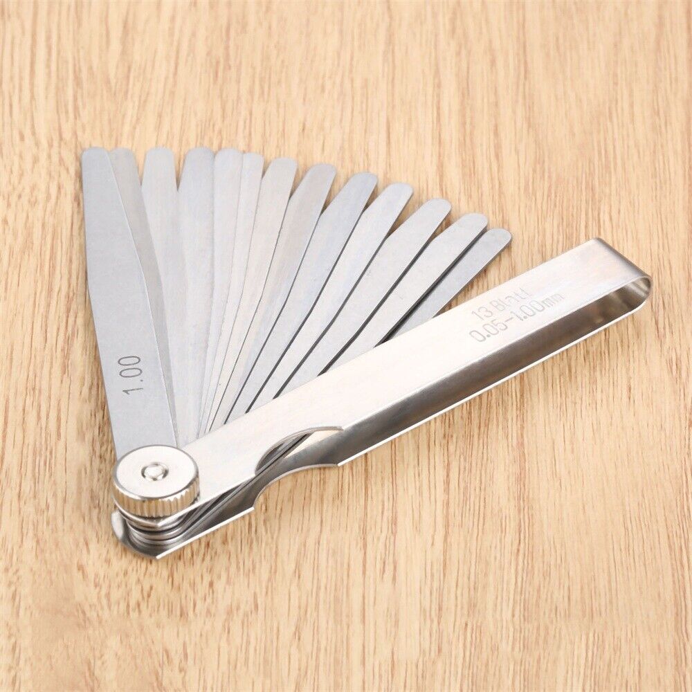 High Strength 13 Blade Metric 0.05mm-1mm Feeler Gauge for Metric Set 105mm Long