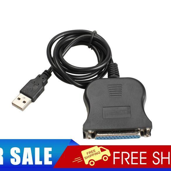 New USB 1.1 to DB25 Female Port Print Converter Cable LPT Black