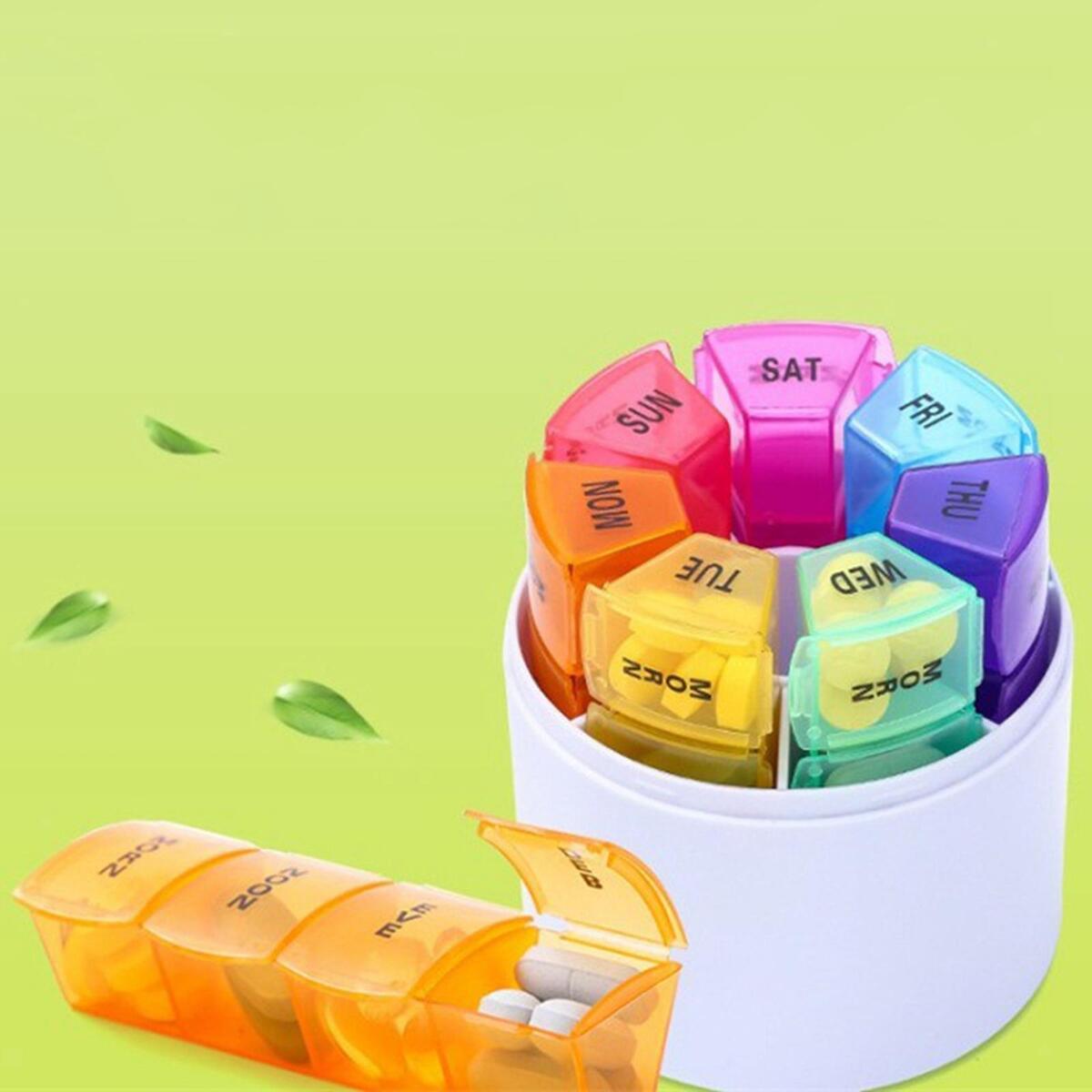 Medicine Box  28 Compartment Transparent Coloured Medicine Holder