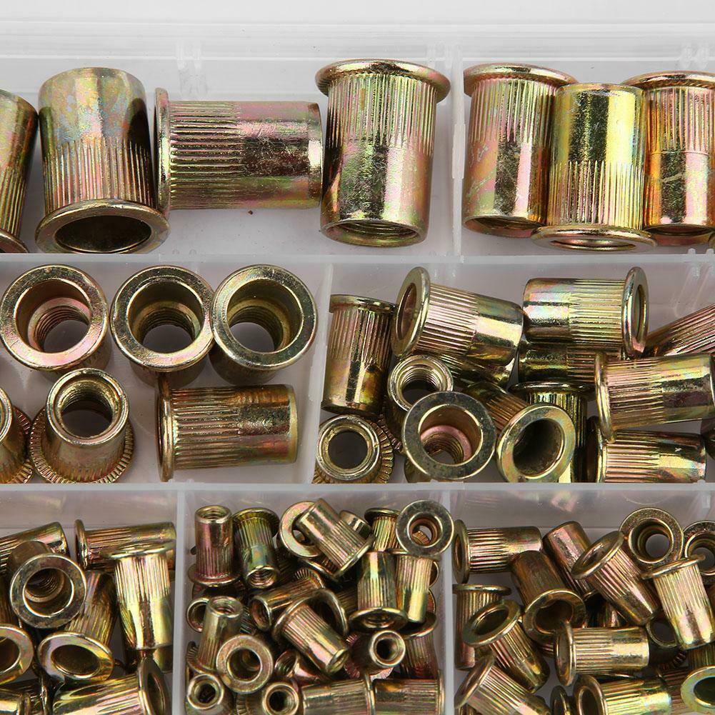 150 PCs Carbon Steel Rivet Nut Kit Metric M3 M4 M5 M6 M8 M10 M12Zinc plated carb
