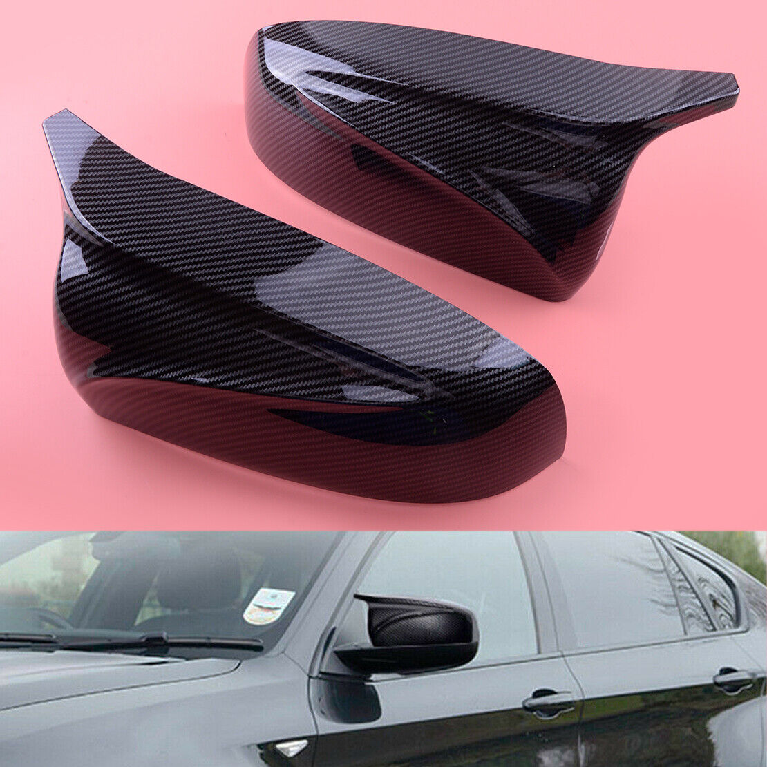 ABS Carbon Fiber M Style Mirror Cover Cap Fit For BMW X5 E70 X6 E71 2007-13 Good