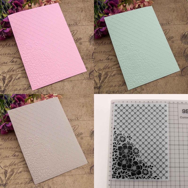 Flower Embossing Folders 5 x 7 Inch Plastic Template Craft Card for Making Cards