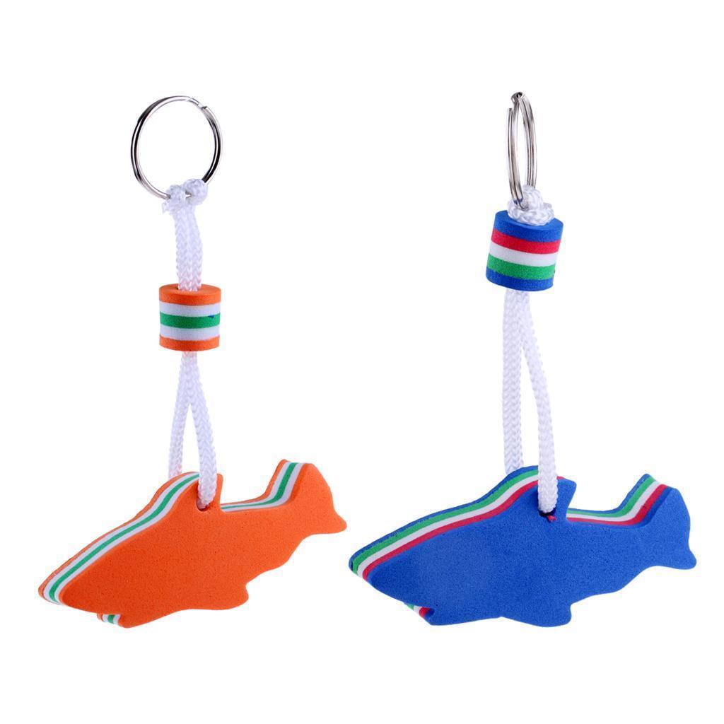 2 Pieces Dolphin Shaped Floating Key Ring Key Chain for Boat Yacht Sailing