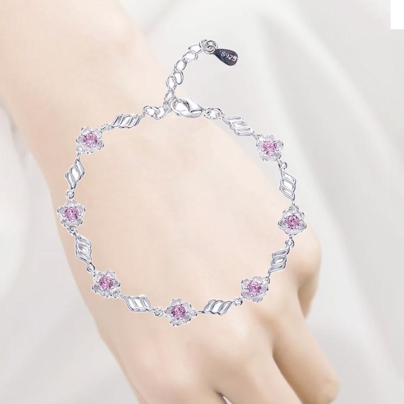 Japanese and Korean Sweet Girl Bracelet Female Pink Cherry Blossom Bracelet