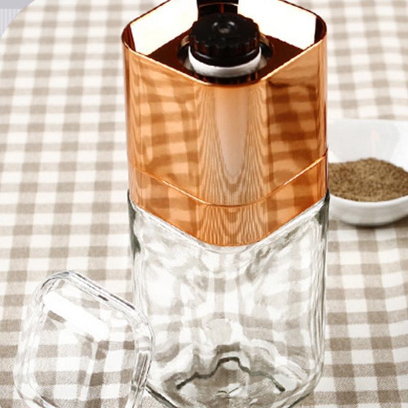 Portable Manual Salt And Pepper Mill Glass Bottle Spice Seasoning Grinder Muller