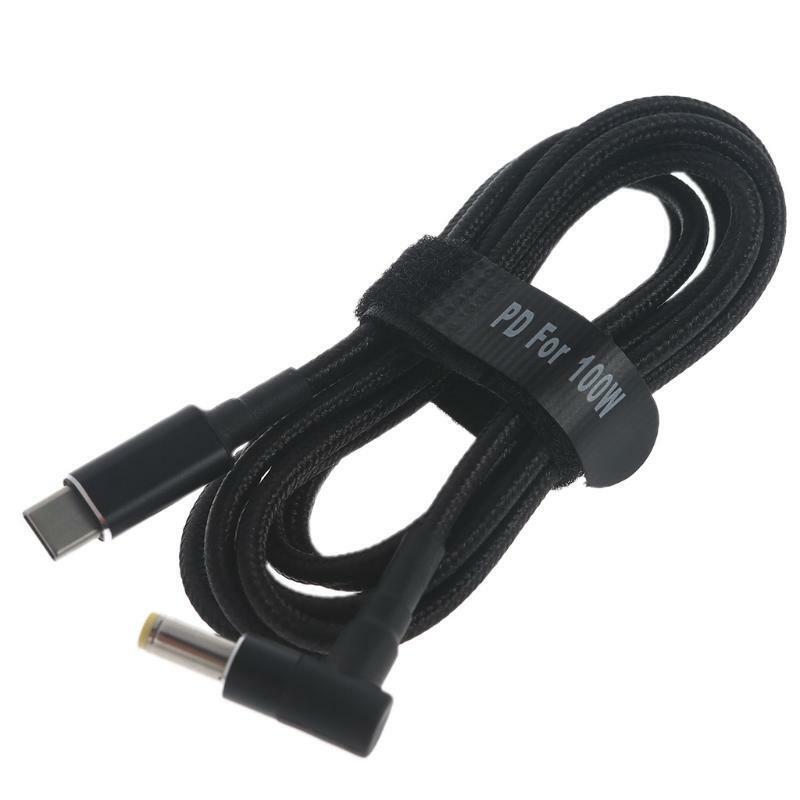 100W PD USB Type C Male Input DC 5.5 x 1.7 mm Male Power Charging Cable