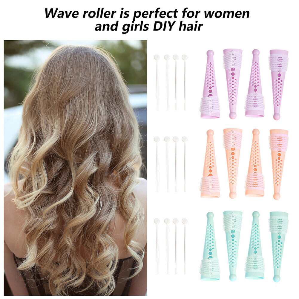 Hair Rollers Kit No Heat Large Curlers Self Grip Holding Self-Adhesive Band