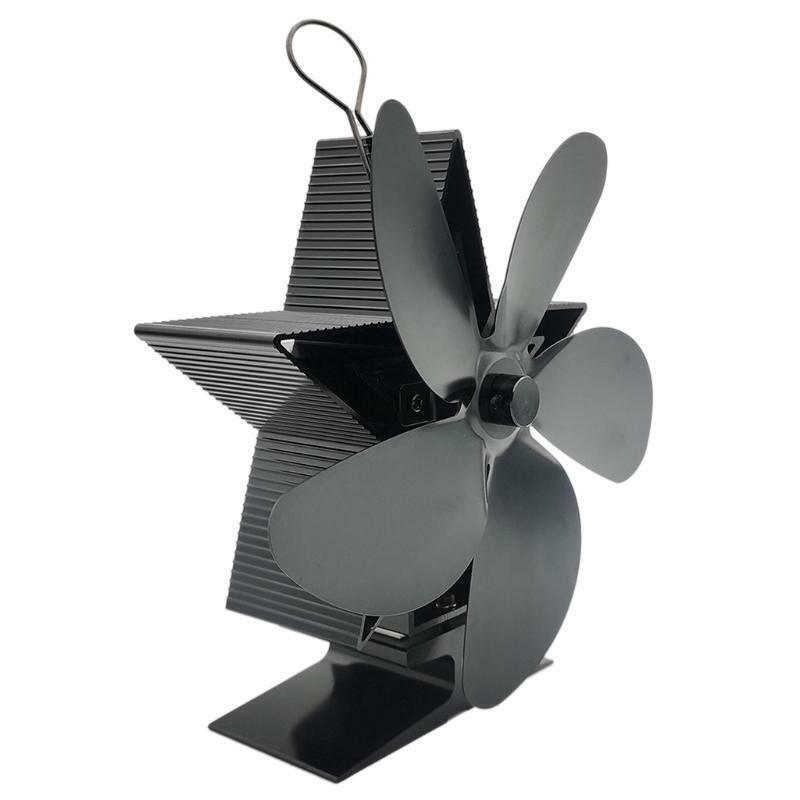 Eco-Friendly Stove Fan on Chimney for Wood Log Burner Fireplace Quiet Black