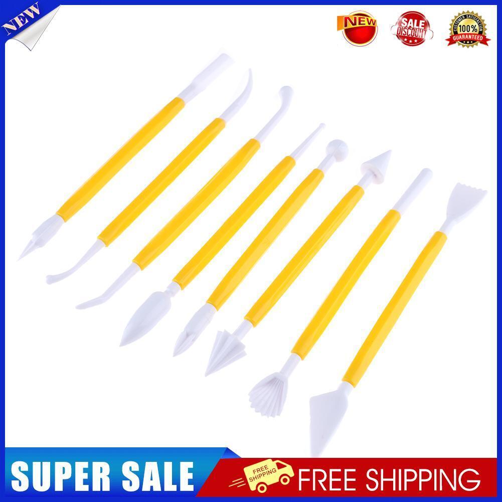 8pcs/set Embossing Double Heads Plastic Pottery Clay Sculpture Tools Carve