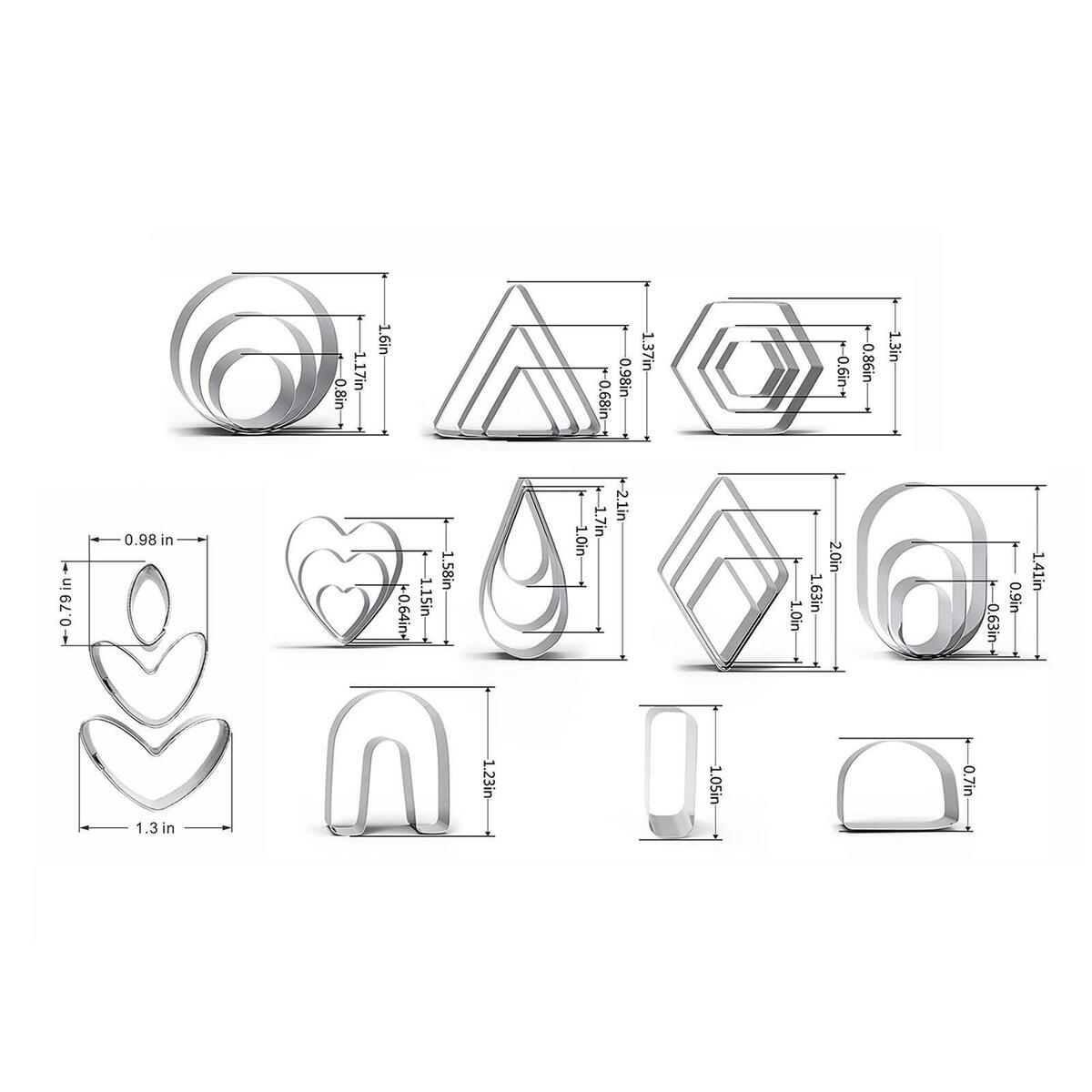 Stainless Steel Earring Cutting Mold DIY Cookie Cutters Set for Cake Biscuit