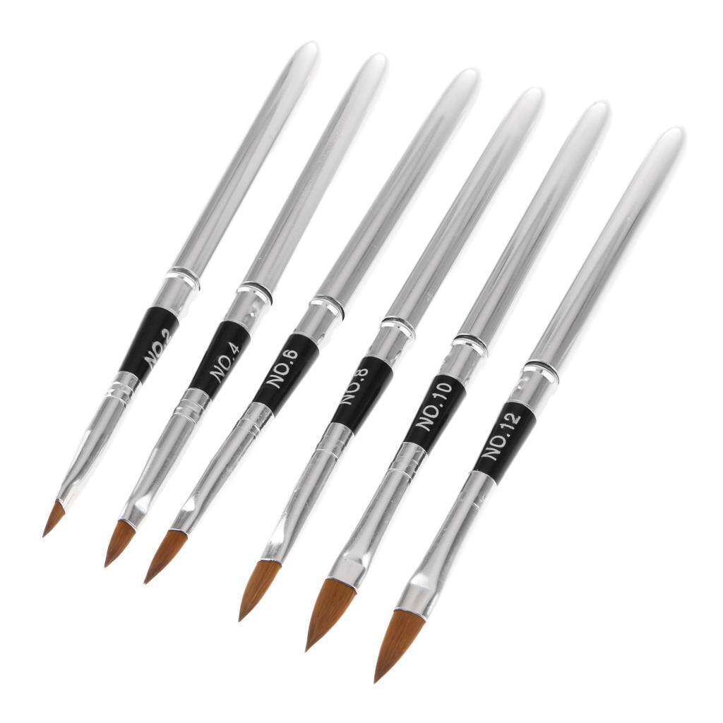 6pcs Mermaid Tail Stick UV Gel Polish Nails Art Drawing Painting Pen Brushes