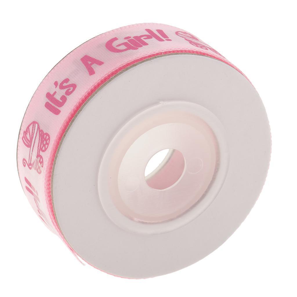 2 Rolls 20 Yards Baby Shower Satin Grosgrain Ribbon DIY Gift Wrapping Belt