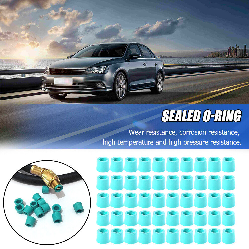 50pcs/lot A/C 1/4 Charging Hose Manifold Repair Rubber Sealing O-ring Green