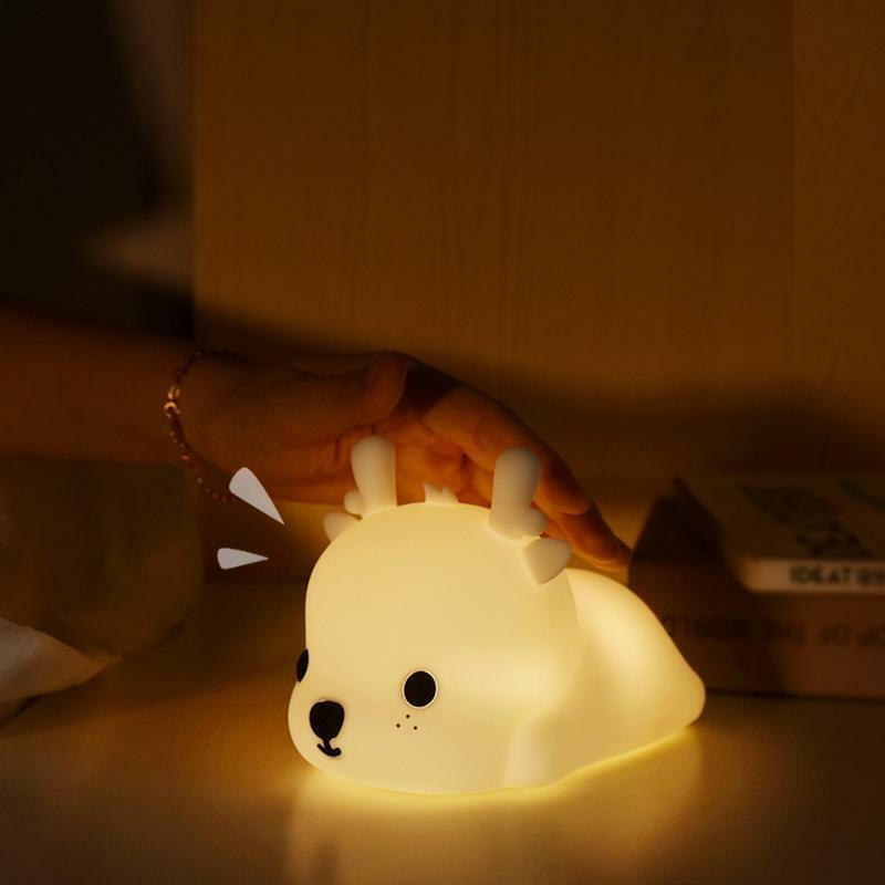 LED Children Night Light For Kids Soft Silicone USB Rechargeable Bedroom Decor