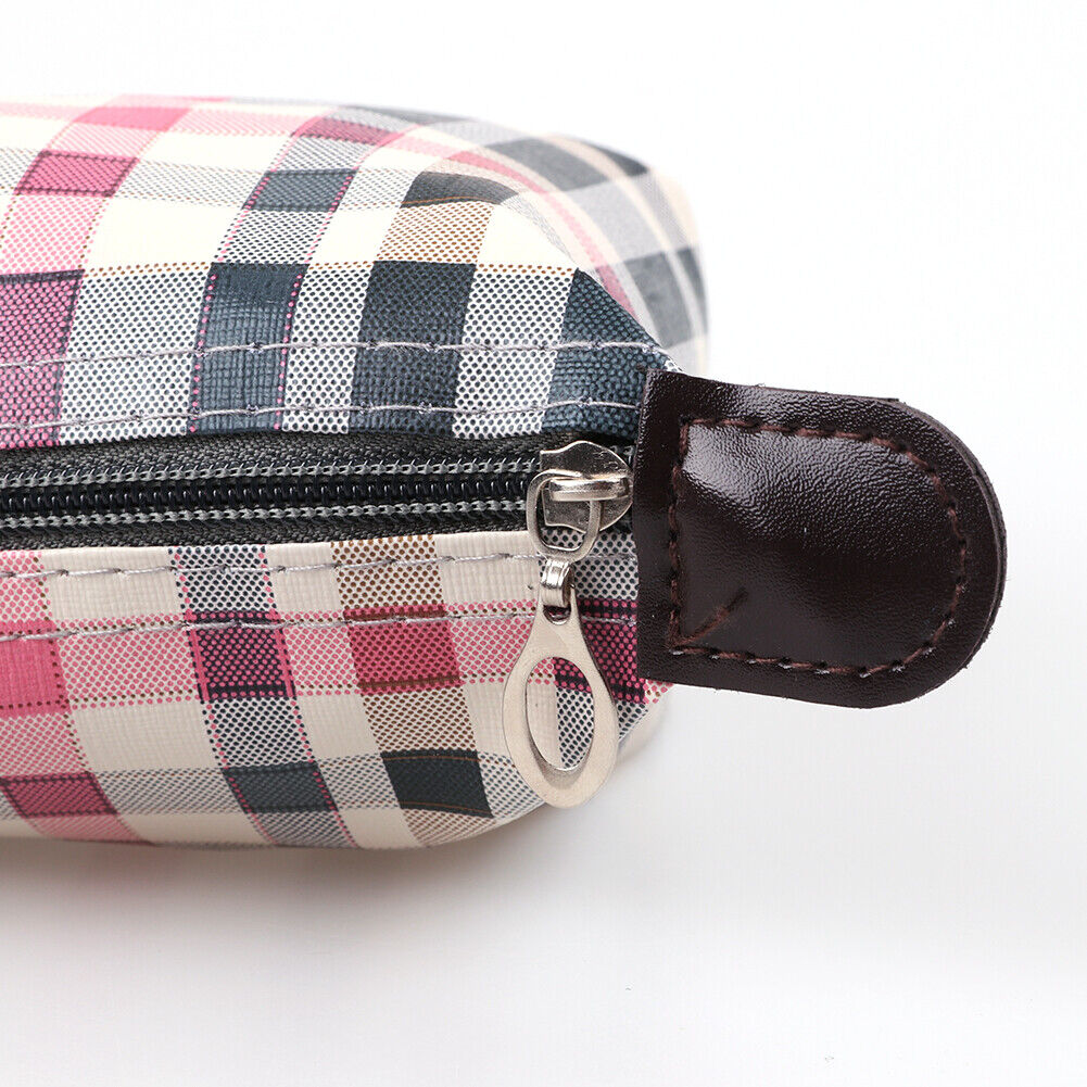 Portable Waterproof Print PU Cosmetic Bag Travel Toiletry Wash Bag (Lattice