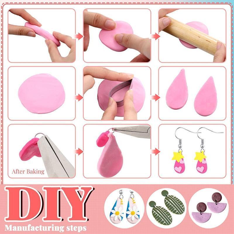 30 Pcs Polymer Clay Cutters Geometric Stainless Steel Cutters Clay Earring Cutte