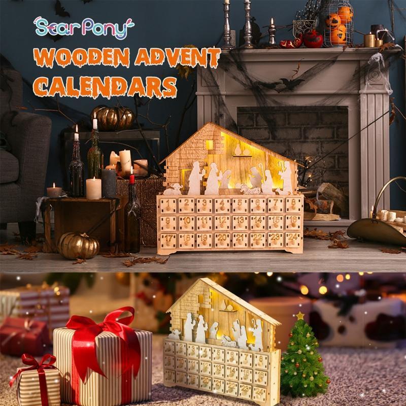 Christmas Countdown Calendar Blind Box Decorative Cute Advent Box Nativity