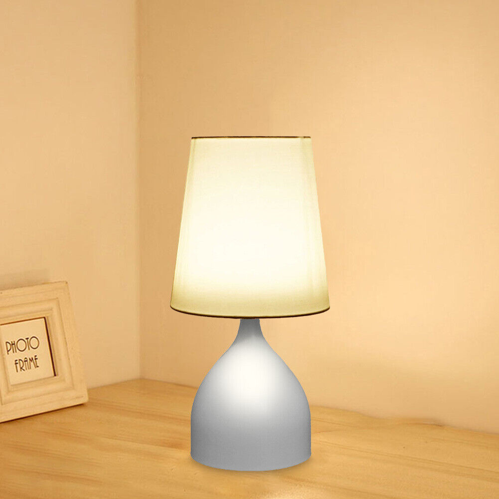 Modern Table Lamp Home Decor Beside Bedroom Study Touch Night Light (White)