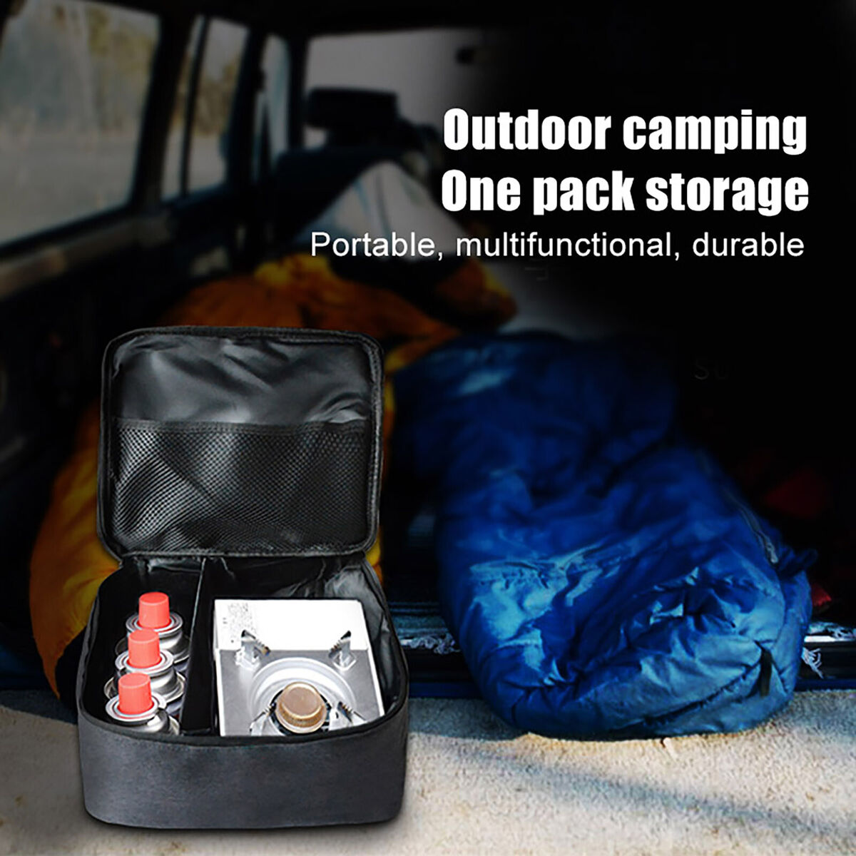 Camping Cookware Bag Waterproof Pot Stove Bags for Gas Tank (Small Grey)