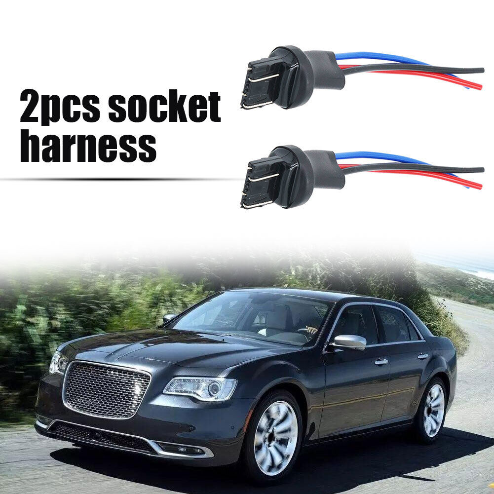 2pcs 7443 T20 Bulb Connector Male Adapter for Car Turn Signal Bulb Socket