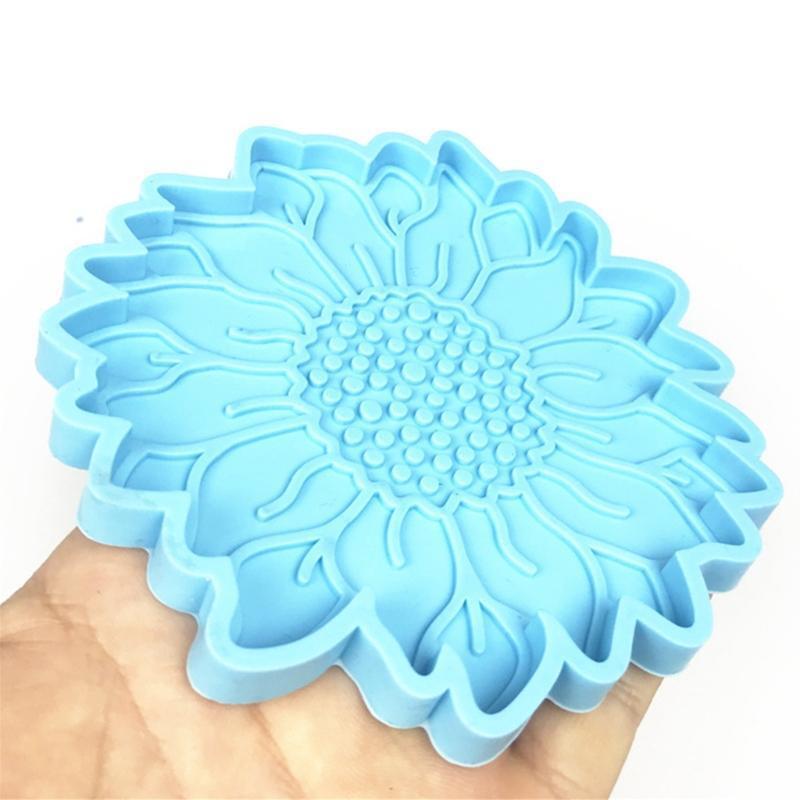 Handmade Sunflower Coaster Epoxy Silicone Mould DIY Arts Craft Cups Mats Mold