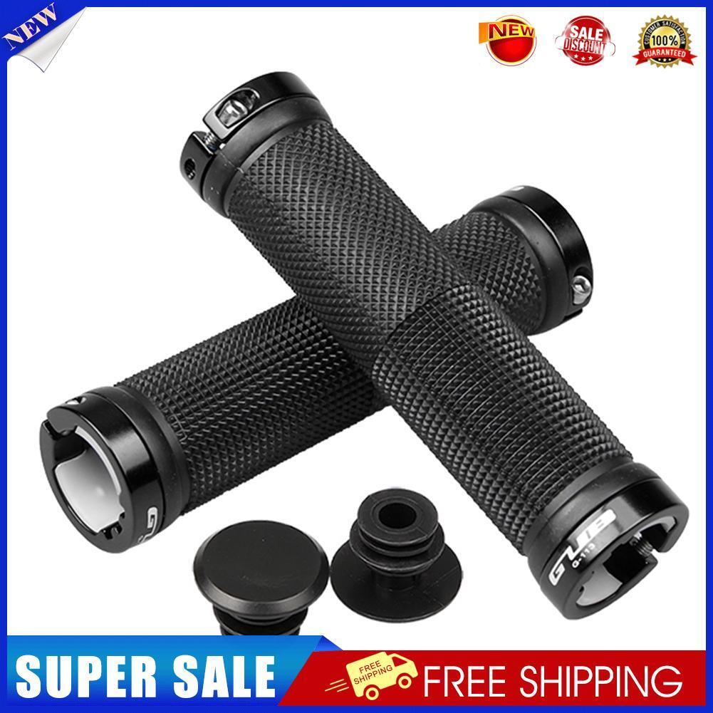1 Pair GUB Bicycle Handlebar Grip Lock Rubber Bike Anti-slip Grips (Black)